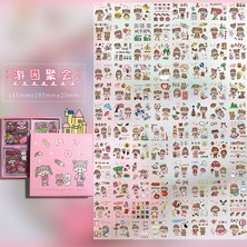 Guguk Garden Party Temalı 100 Yaprak 4 Bölmeli Sticker Seti Bullet Journal GGK DR108