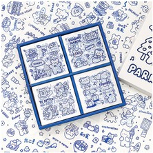 Guguk Bear Village Temalı 100 Yaprak 4 Bölmeli Sticker Seti Bullet Journal GGK DZ068