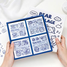 Guguk Bear Village Temalı 100 Yaprak 4 Bölmeli Sticker Seti Bullet Journal GGK DZ068