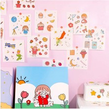 Guguk Sweet Girl And Rabbit Temalı 80 Yaprak 4 Bölmeli Sticker Seti Bullet Journal GGK DL066