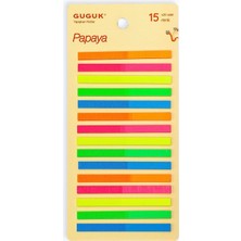 Guguk Papaya 15 Renkli Şeffaf Pet Index • Index Sticker • Post-It • Sticky Note (GGK-PI008)