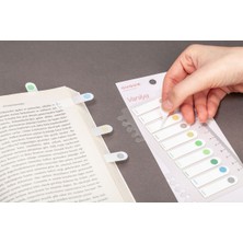Guguk Vanilya 10 Renkli Cetvelli Şeffaf Pet Index Sticker Post It Sticky Note GGK P012