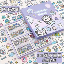 Guguk Cutecute Planet Temalı 100 Yaprak 4 Bölmeli Sticker Seti Bullet Journal GGK DZ080