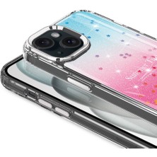 Apple iPhone 15 Kılıf Simli Desenli Parlak Zore Task Kapak-Pembe