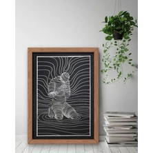 Optik Lin'e Art Illüstrasyon Nakış Işleme Tablo