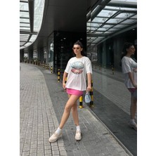 Taba Butik Istiridye Baskılı Inci Detaylı T-Shirt Ekru