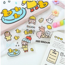 Guguk Rain Temalı 100 Yaprak 4 Bölmeli Sticker Seti Bullet Journal GGK DZ081