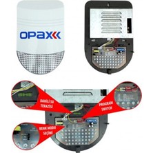 OPAX BGR-10 Kablolu 48 LED Kırmızı - Mavi Işıklı Harici Alarm Sireni