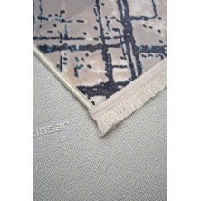 Diji Dekor Halı Mavi Trend Yıkanabilir Saçaklı Kaymaz Kesme Ince Yolluk Kilim Salon Halısı Modelleri