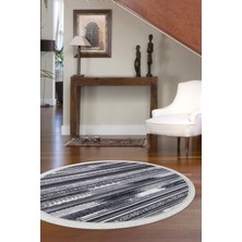 Diji Dekor Halı Gri  Köln Saçaklı Yuvarlak Kaymaz Kesme Ince Yolluk Kilim Salon Halısı Modelleri