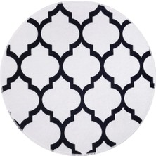 Diji Dekor Halı Beyaz Maça Yıkanabilir Saçaksız Yuvarlak Kesme Ince Yolluk Kilim Salon Halısı Modeli
