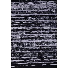 Diji Dekor Halı Siyah Gri  YM4700  Yuvarlak Kesme Ince Yolluk Kilim Salon Halısı Modelleri