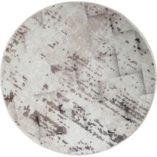 Diji Dekor Halı Bej  K1280 Yıkanabilir Yuvarlak Kesme Ince Yolluk Kilim Salon Halısı Modelleri
