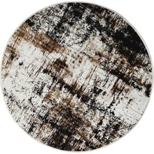 Diji Dekor Halı Siyah  K1310 Yıkanabilir Yuvarlak Kesme Ince Yolluk Kilim Salon Halısı Modelleri