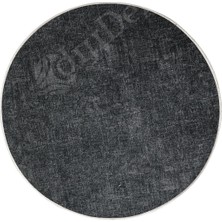 Diji Dekor Halı Antrasit  K1290  Yuvarlak Kaymaz Kesme Ince Yolluk Kilim Salon Halısı Modelleri