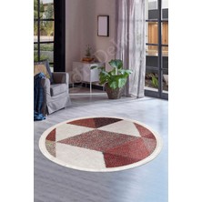 Diji Dekor Halı Multi  K1270 Saçaklı Yuvarlak Kesme Ince Yolluk Kilim Salon Halısı Modelleri