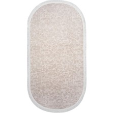 Diji Dekor Halı Vizon Elit Yıkanabilir Saçaklı Oval Kesme Ince Yolluk Kilim Salon Halısı Modelleri