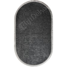 Diji Dekor Halı Antrasit  K1290 Saçaklı Oval Kesme Ince Yolluk Kilim Salon Halısı Modelleri