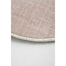Diji Dekor Halı Vizon Stylish Yıkanabilir Yuvarlak Kesme Ince Yolluk Kilim Salon Halısı Modelleri