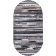 Diji Dekor Halı Kahverengi  Köln Yıkanabilir Oval Kesme Ince Yolluk Kilim Salon Halısı Modelleri