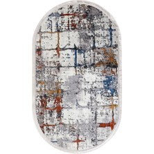Diji Dekor Halı Multi  KY7005 Saçaklı Oval Kaymaz Kesme Ince Yolluk Kilim Salon Halısı Modelleri