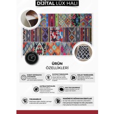 Diji Dekor Halı Gold Kristal Yıkanabilir Saçaksız Kare Kesme Ince Yolluk Kilim Salon Halısı Modeli