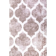 Diji Dekor Halı Bej Maça Yıkanabilir Saçaksız Oval Kesme Ince Yolluk Kilim Salon Halısı Modelleri
