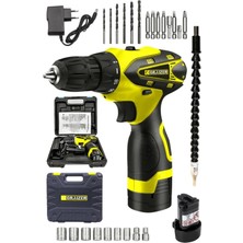 Graizer Titan 32 V Sjs Çift Metal Şanzuman Çift Akülü Şarjlı Vidalama Matkap + 24 Parça Set Sarı