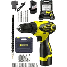 Graizer Titan 32 V Sjs Çift Metal Şanzuman Çift Akülü Şarjlı Vidalama Matkap + 24 Parça Set Sarı