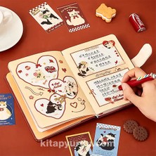 Guguk Cat And Bear Temalı Hediye Kutulu Kit Defter Washi Bant Not Kağıdı Sticker Kart GGK NA004