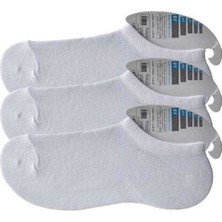 Beyaz Erkek Görünmez Çorap 3 Çift