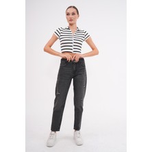Kadın Yıkamalı Denim pantolon-BGP71