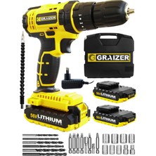 Graizer Technology X-Rs 56 V 5 Ah Darbeli Çift Akülü Şarjlı Vidalama Matkap 27 Parça Set