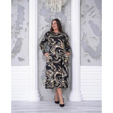 Kadın Uzun Örme Büyük Beden Elbise BGE67