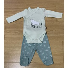 Anka Baby %100 Organik Ikili Bebek Takım Patikli Pantalon Kruvaze Bady