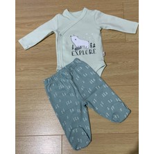 Anka Baby %100 Organik Ikili Bebek Takım Patikli Pantalon Kruvaze Bady