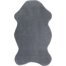 Diji Dekor Peluş Halı Koyu Gri Yıkanabilir Şekilli Post Yolluk Kilim