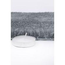 Diji Dekor Peluş Halı Koyu Gri Yıkanabilir Şekilli Post Yolluk Kilim