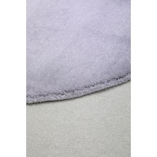 Diji Dekor Peluş Halı Açık Gri Yıkanabilir Oval Kesme Post Yolluk Kilim