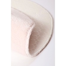 Diji Dekor Peluş Halı Pembe Yıkanabilir Oval Post Kesme Yolluk Kilim