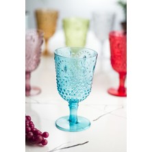 Molvea Akrilik Renkli 6'lı Kadeh & Su Meşrubat Kahve Yanı Bardağı 450 ml ( Cam Değildir )