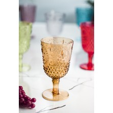 Molvea Akrilik Renkli 6'lı Kadeh & Su Meşrubat Kahve Yanı Bardağı 450 ml ( Cam Değildir )