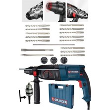 Graizer Alman 3000 Watt Kırıcı Delici Hilti Matkap Metal Şanzumanlı ++ 15 Adet Uç ++Yedek Mandren