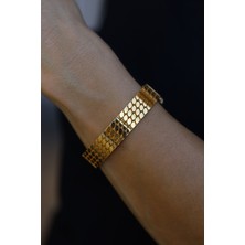 Yenigün Kuyumculuk 14 Ayar Altın 4 Sıra Pullu Kelepçe