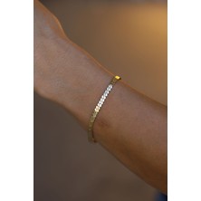 Yenigün Kuyumculuk 14 Ayar Altın Yarım Daireler Sıralı Bileklik