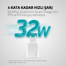 Byars-Duo Pd 32W Seyahat Hızlı Şarj Aleti Usb-C + Usb-A Byarsbilişim