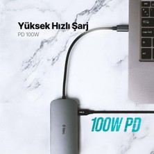 Byars-Hub/çoklayıcı Usb-C 100W Pd HDMI GB Ethernet 2*usb-A Usb-A Sd Microsd Byarsbilişim