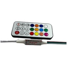 SP104E WS2811-WS2812 Volt Argb Pixel Kontrol Devresi 21 Tuşlu Rf Kumandalı Magic LED