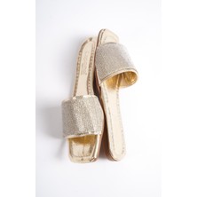 Capone Outfitters Margo Taşlı Tek Bantlı Düz Topuk Kadın Terlik