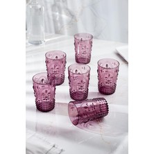 Molvea Akrilik Mürdüm 6'lı Kısa Bardak & Su Meşrubat Kahve Yanı Bardağı 400 ml ( Cam Değildir )